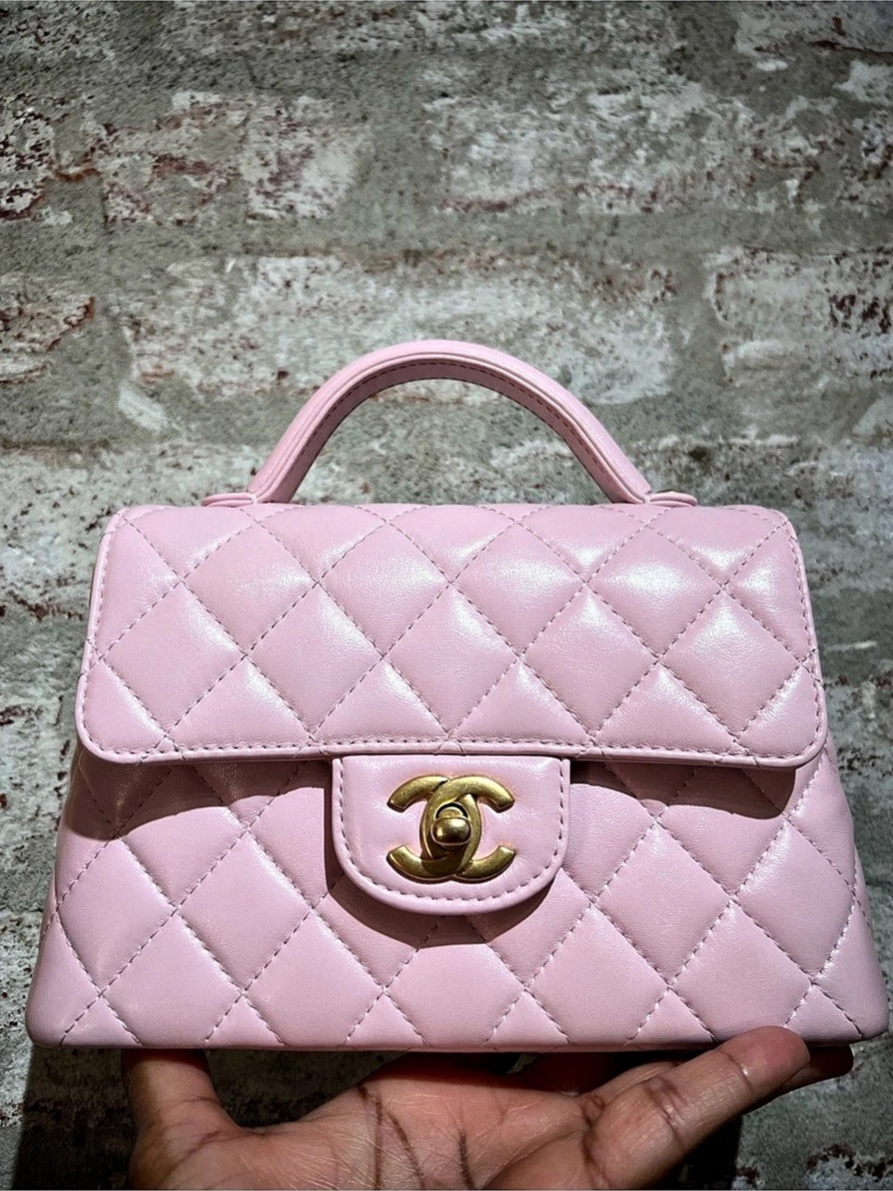 CHANEL Top Handle Flap in Pink 25P